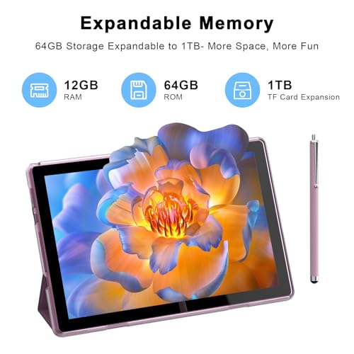10" Android 15 Tablet 12 GB RAM 64GB ROM Black I215