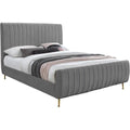 Gray Velvet Queen Bed Y564551