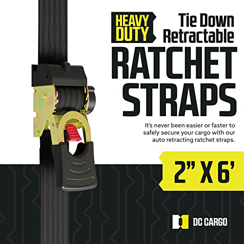 2 Pack Black Retractable Ratchet Straps T787849