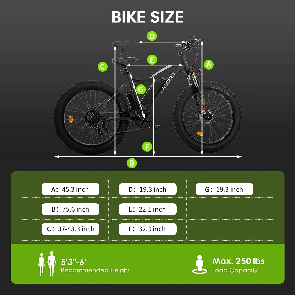 26 Inch Fat Tire Electric Bicycle 500 W Motor S459004
