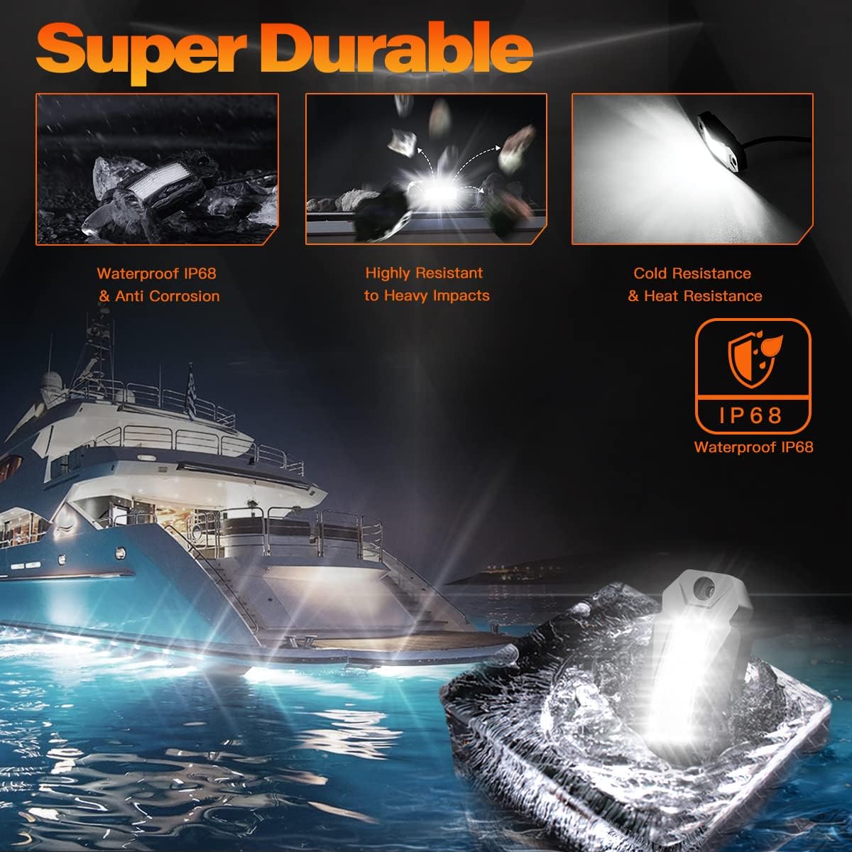 White 12Pods LED Rock Lights IP68 Waterproof Z3857