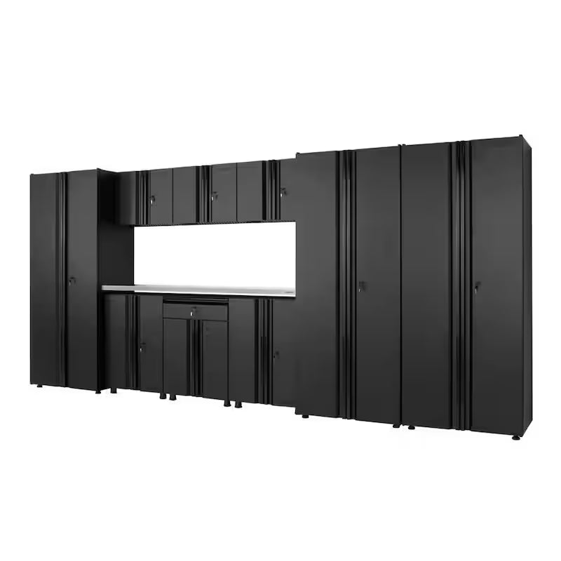 10-Piece Welded Steel Garage Storage System in Black N4478