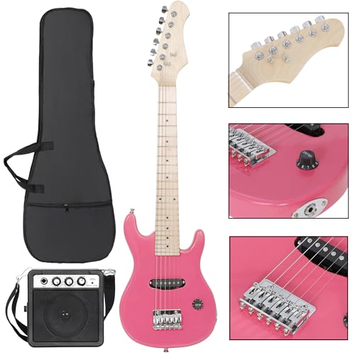 Black 30" Beginner Electric Guitar with 5W Amp and Bag C166