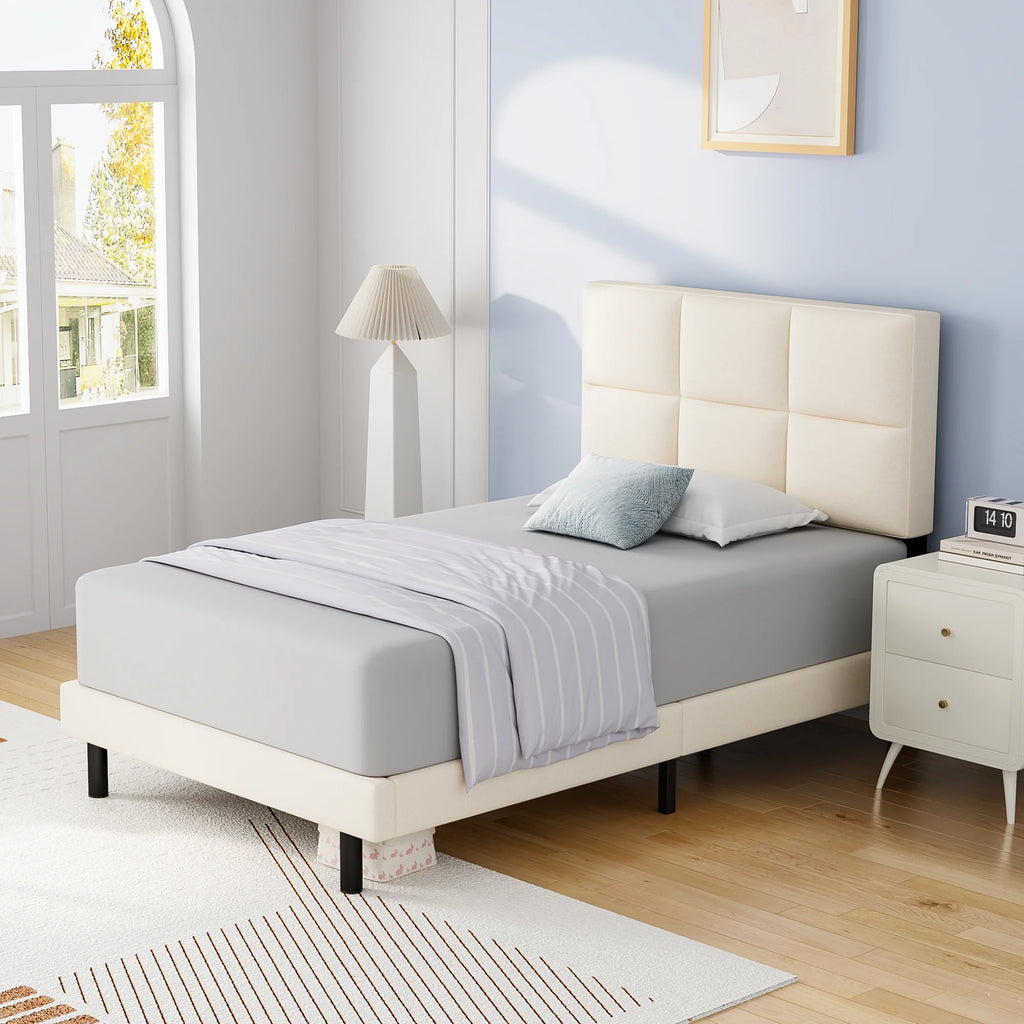 Queen Size Fabric Upholstered Bed Frame L7557