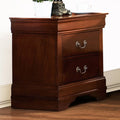 Brown Cherry 2-Drawer Wood Nightstand K976