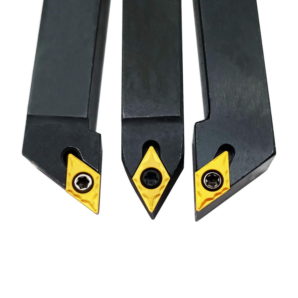 3PCS CNC Lathe Carbide Turning Tools Indexable Holder Set with 3PCS Carbide Turning Insert P664780