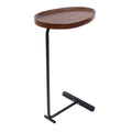C-shaped Coffee Laptop Table Metal Walnut Wood K304