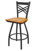 Pewter Swivel Stool with Medium Oak Seat P24741
