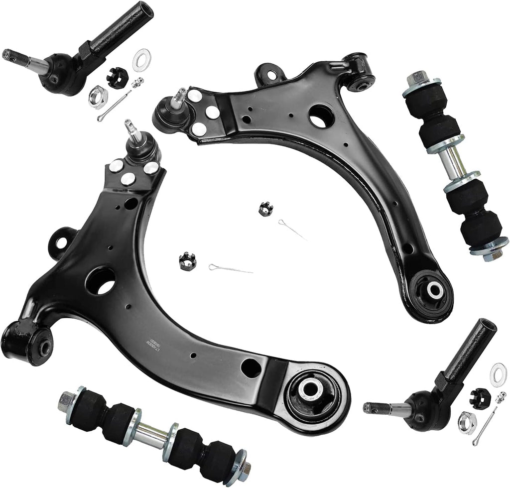 Front Lower Control Arms with Ball Joint and Outer Tie Rods 6pc Set A59225