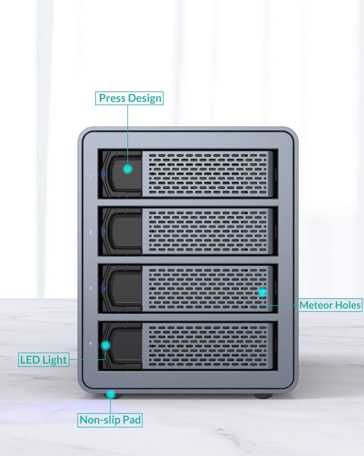 4 Bay Aluminum Alloy 2.5/3.5 Hard Drive Enclosure Q285617