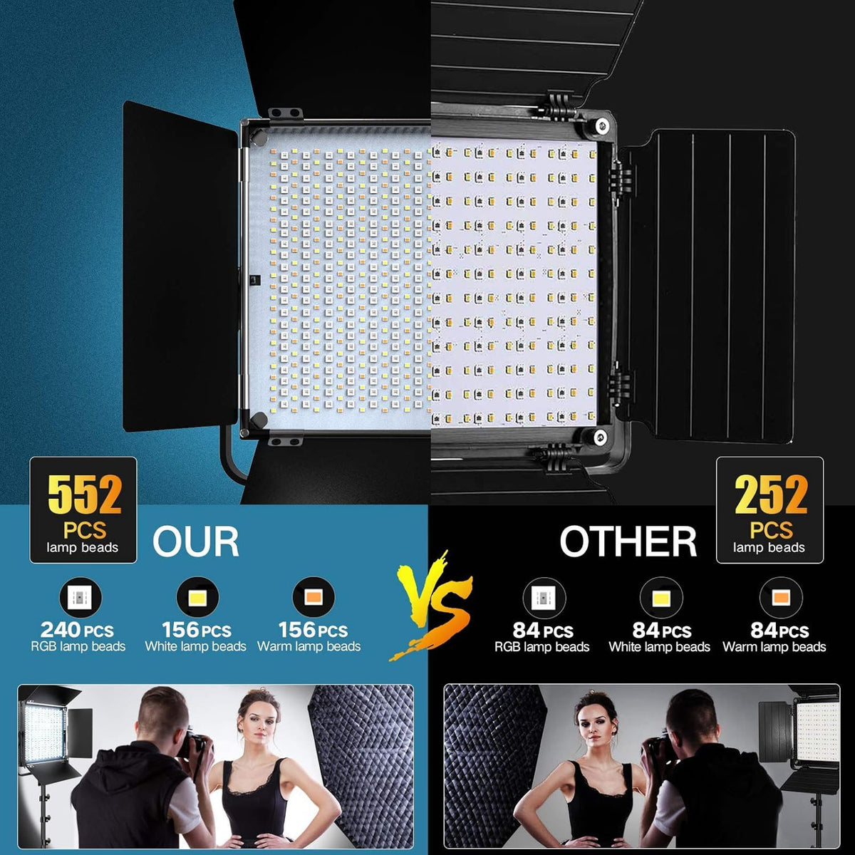 552PCS LED Video Light Panel 2 Packs E882