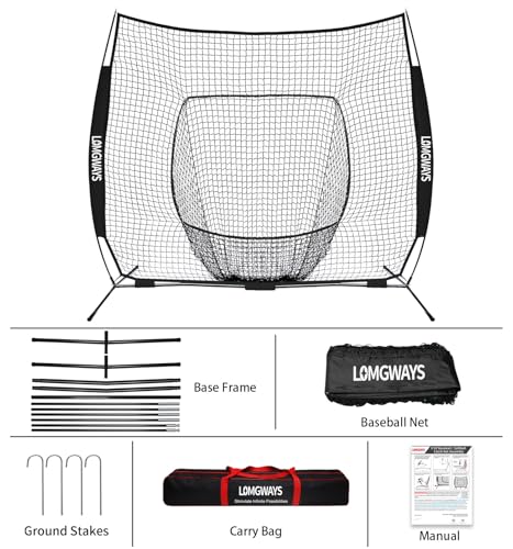 Baseball Softball Net with Steel Frame and Carry Bag F7052