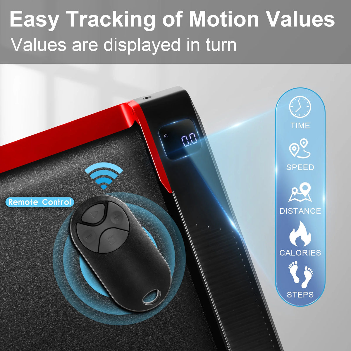 Walking Pad Treadmill with 5% Incline, 2.5HP, Black & Red O53992