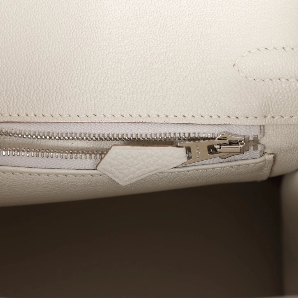 Birkin 25 Gris Pale Togo Palladium Hardware W77037