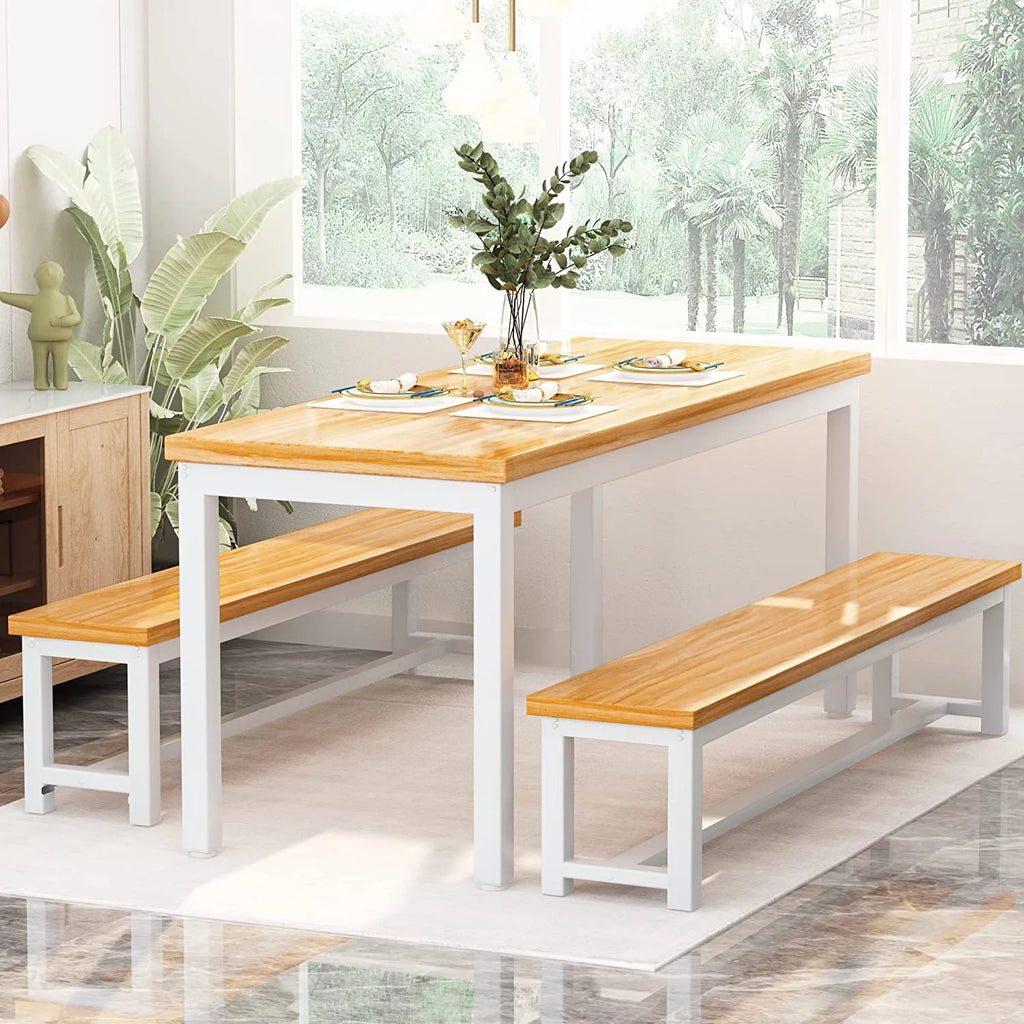 Dining Room Table Set with 2 Benches T748673