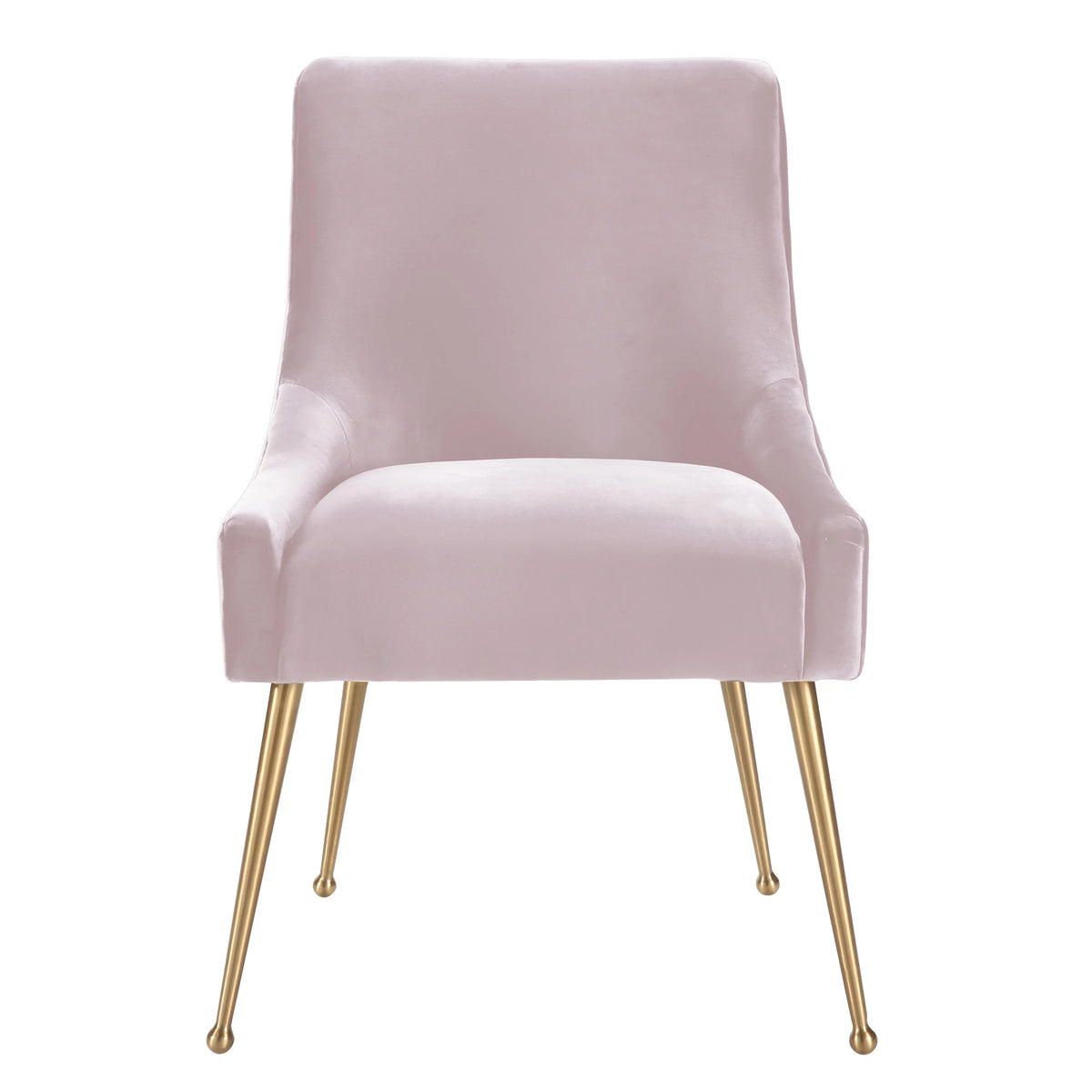 Blush Velvet Side Chair with Gold Legs A9319