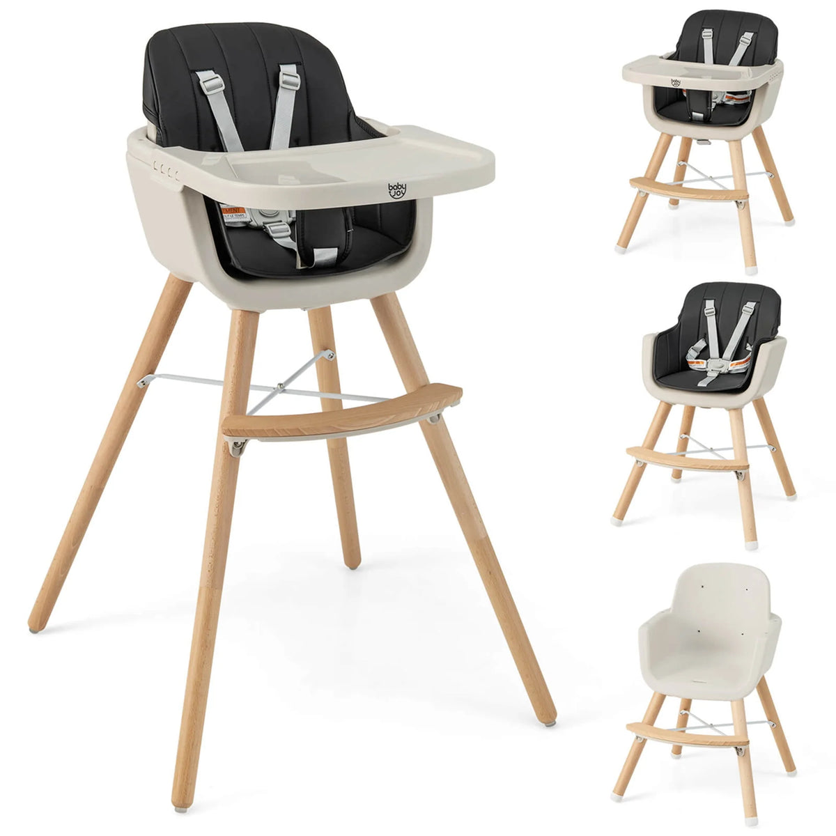 3 in 1 Convertible Wooden High Chair Beige N14940