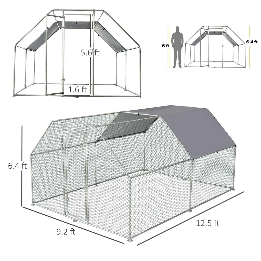 Galvanized Metal Chicken Coop with Cover E188