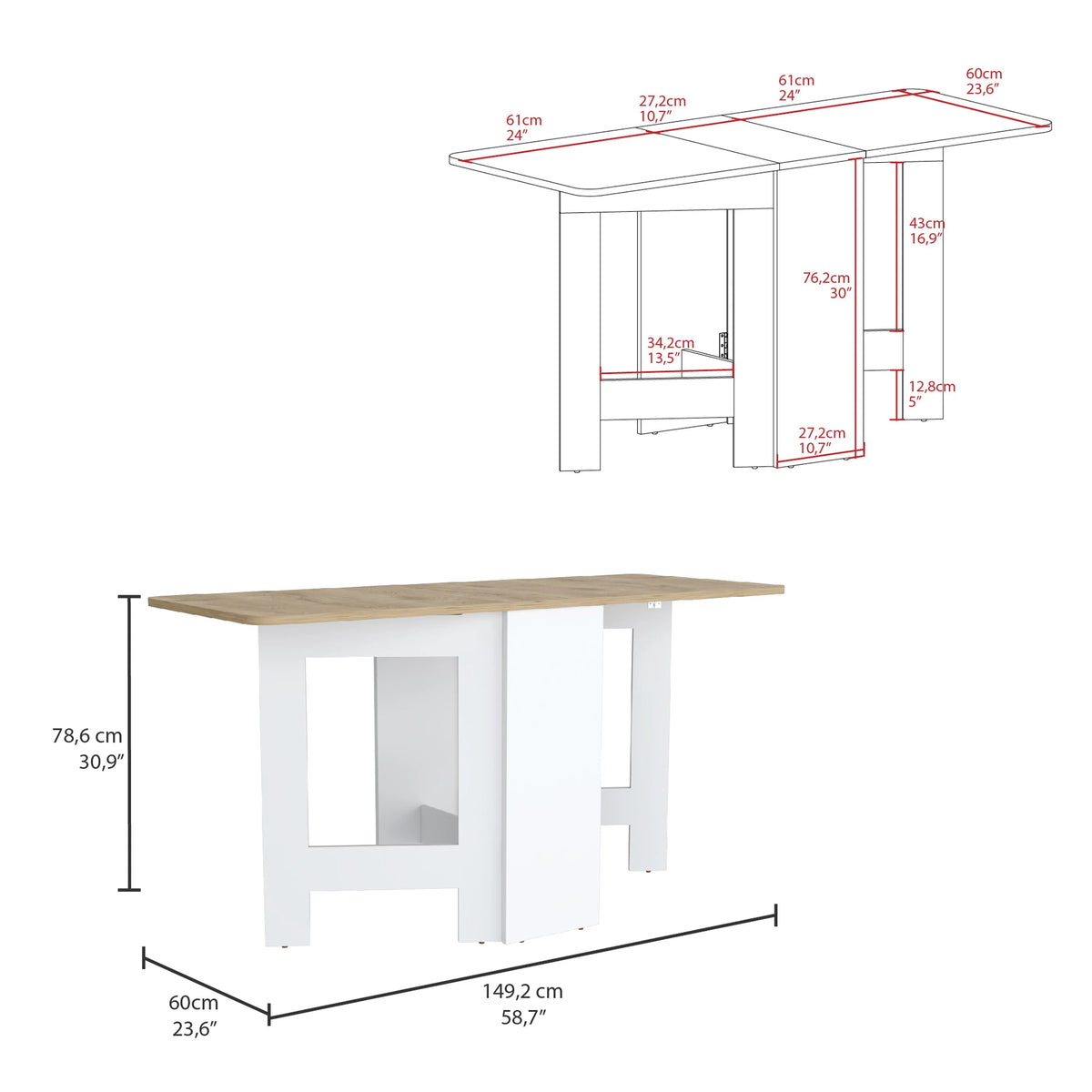 Folding Table White D566141