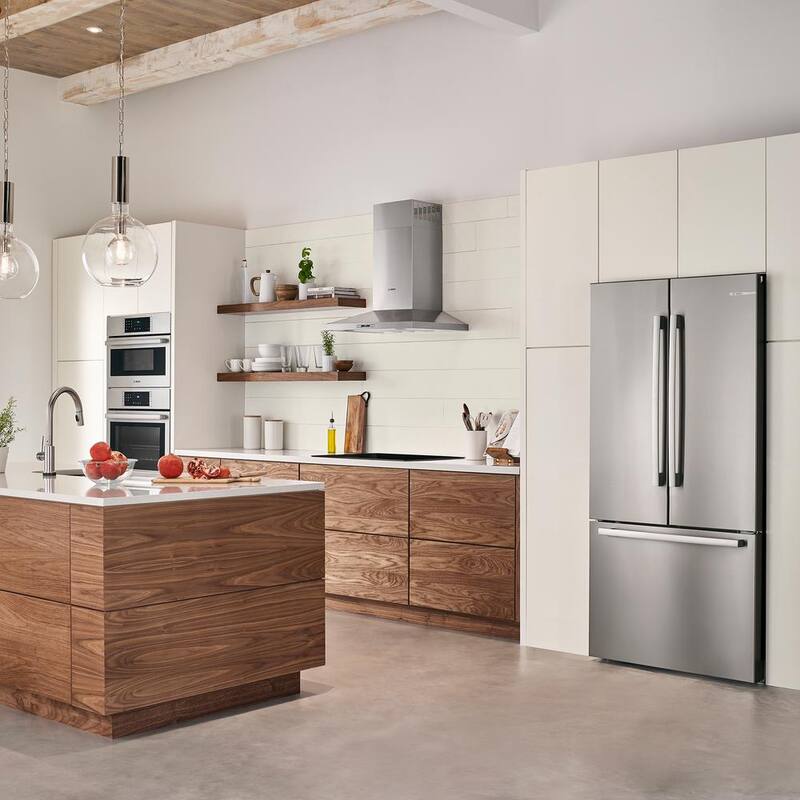 36 in. 21 cu ft Smart Counter Depth French Door Bottom Freezer Refrigerator in Stainless Steel C437