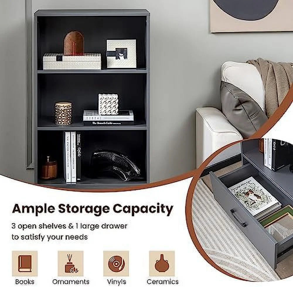 3 Cube Bookcase with Drawer S74944