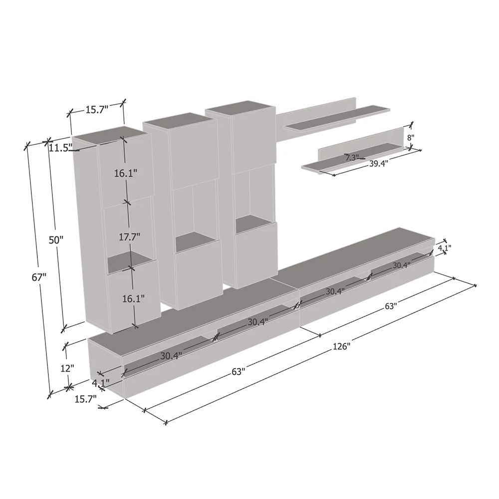 Wall Mounted Floating Entertainment Center R89139