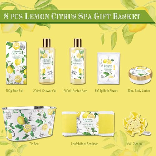 Bath Spa Gift Set with Body Lotion, Shower Gel, Bubble Bath, Body Scrub, Bath Salt, Bath Bomb T2465