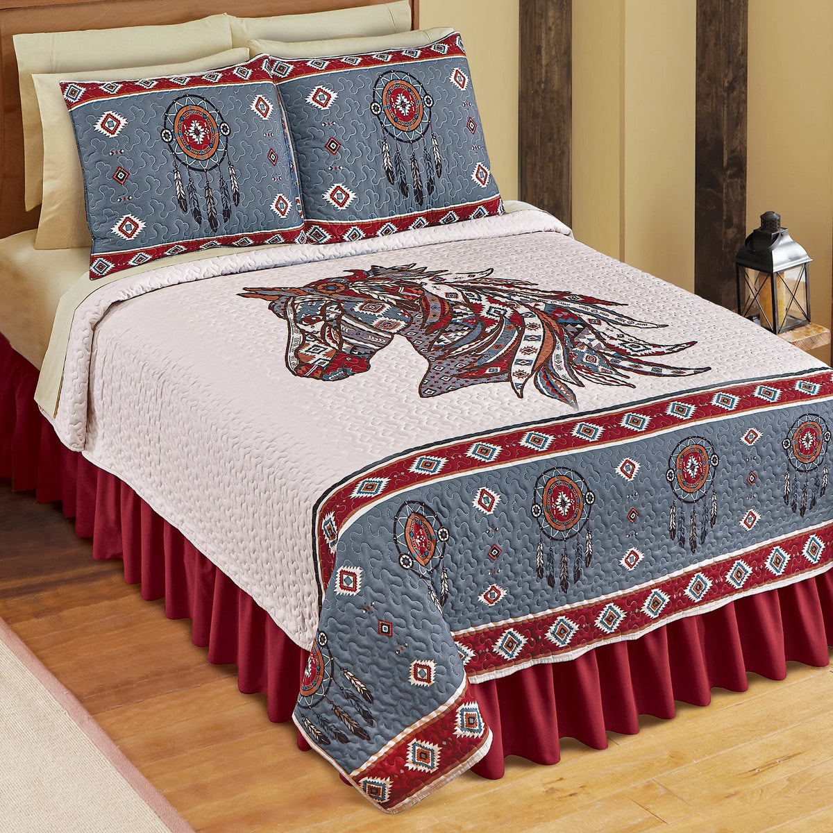 Southwest Aztec Horse and Dreamcatcher Quilt I319