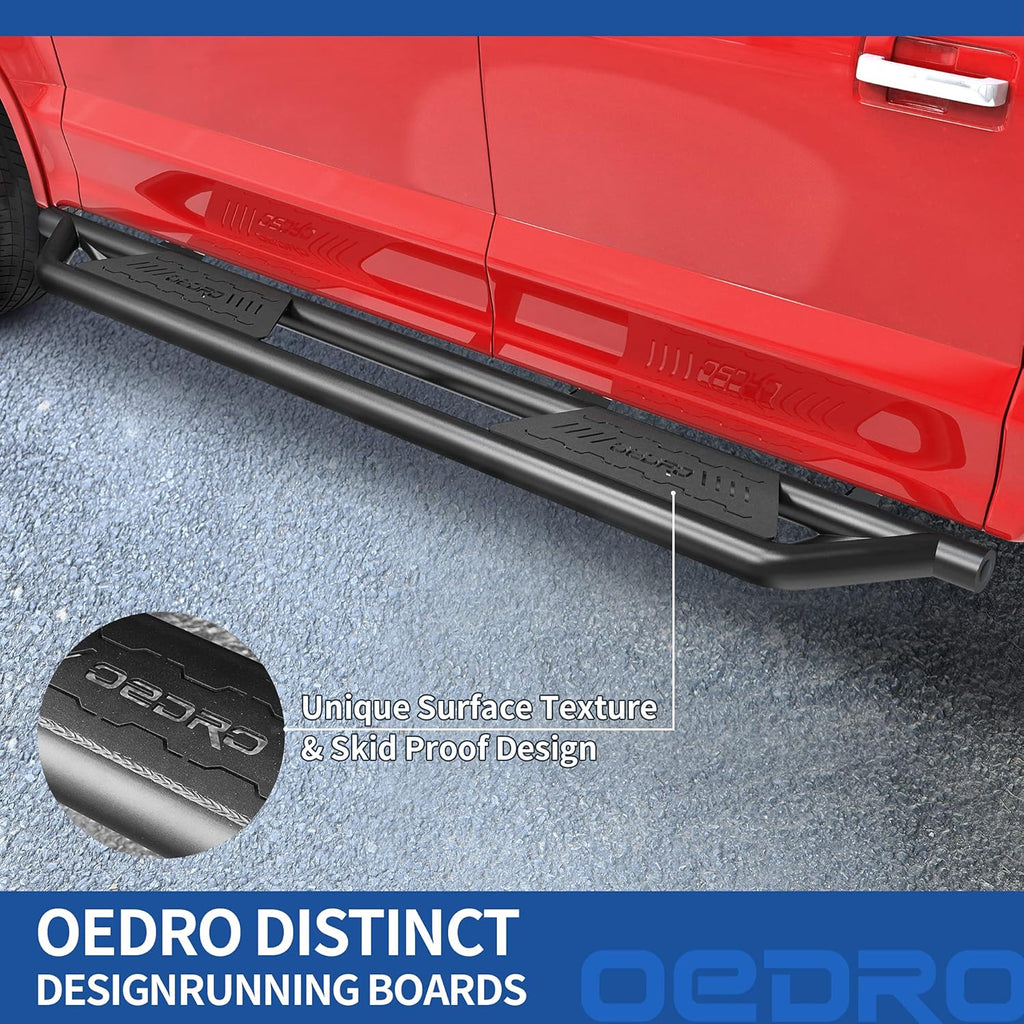 Running Boards Side Step Rails Nerf Bars Textured Black V54048