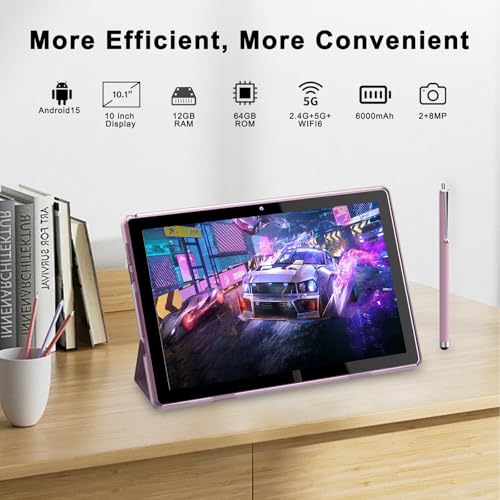 10" Android 15 Tablet 12 GB RAM 64GB ROM Black I215