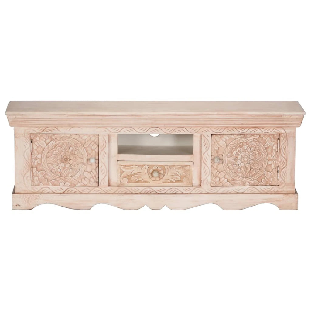 Mango Wood TV Cabinet with Storage Drawer and 2 Doors A4495