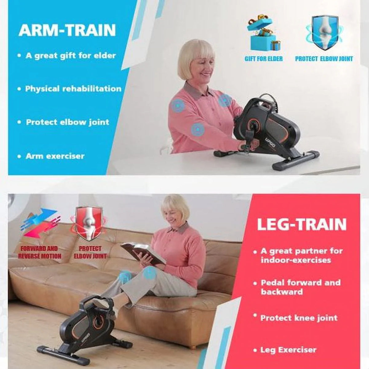 Under Desk Mini Exercise Bike Portable Magnetic Pedal Exerciser K402