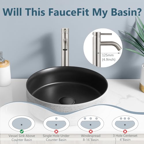 Matte Black Tall Stainless Steel Vessel Sink Faucet O333