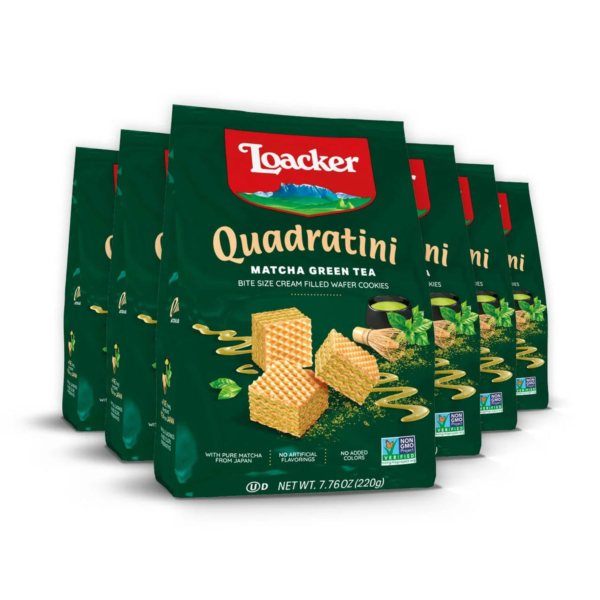 Matcha Cream-Filled Bite-Size Wafer Cookies, 7.76 oz, Pack of 6 J4982