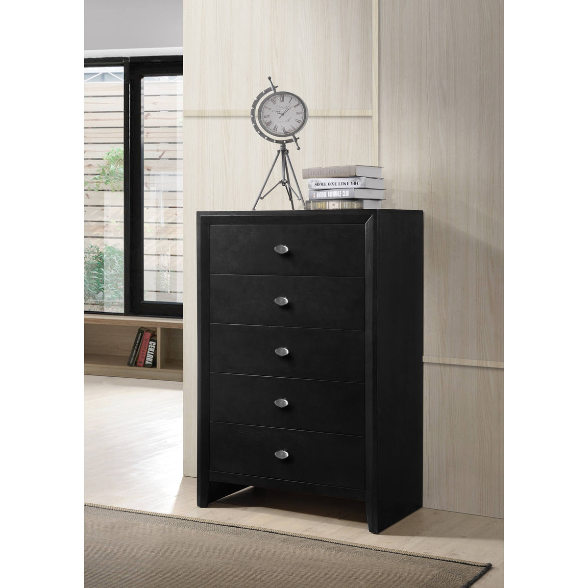 Black 5 Drawer Chest I18539