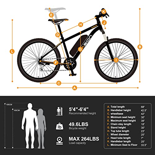 Electric Bike with 500W Motor, 360Wh Battery, 7-Speed, 26" Tires W916130