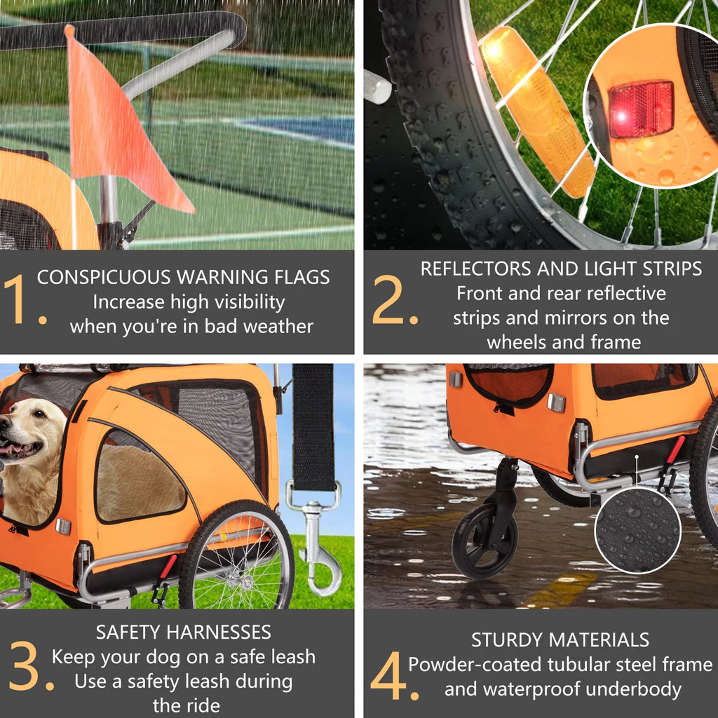 Red 3-in-1 Dog Bicycle Trailer and Stroller G305999