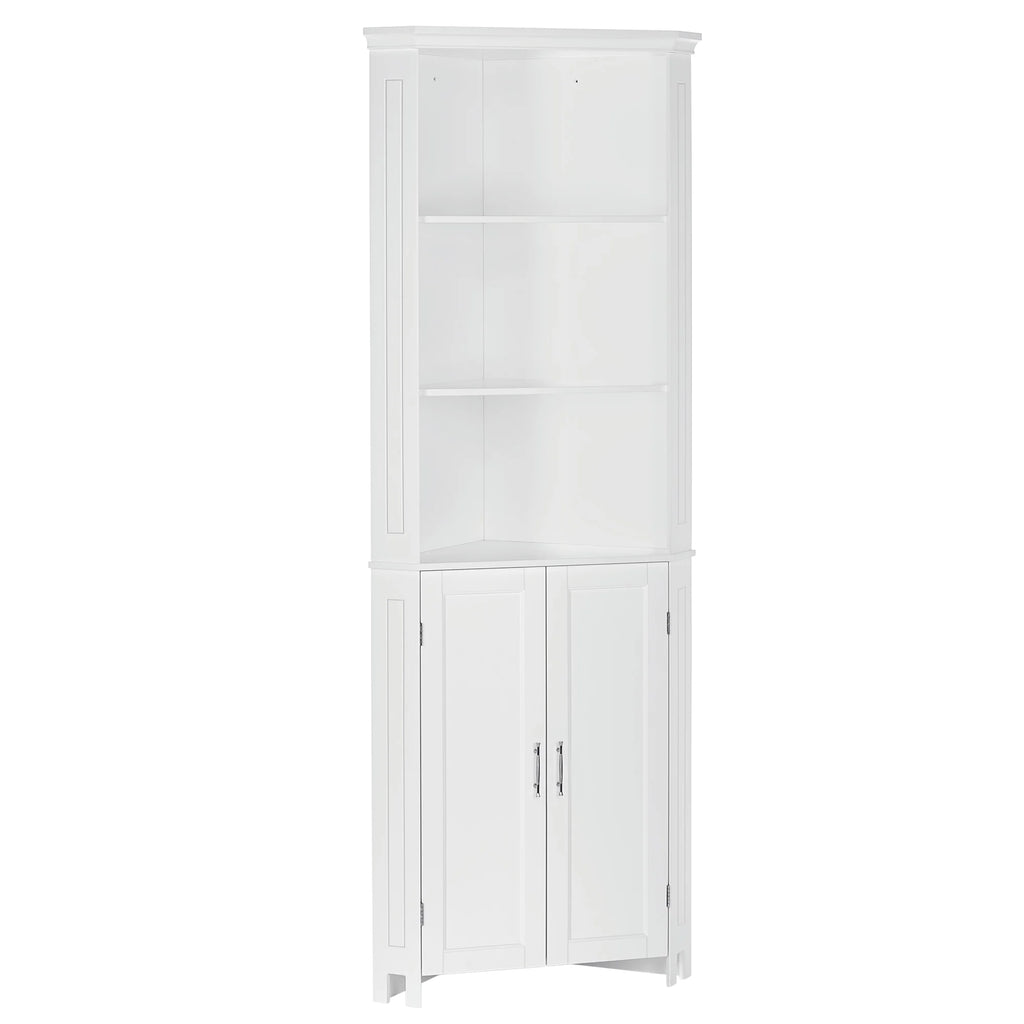 White Two-Door Corner Cabinet D549