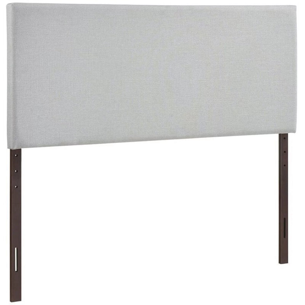 Gray Fabric Upholstered Full Panel Headboard Q335