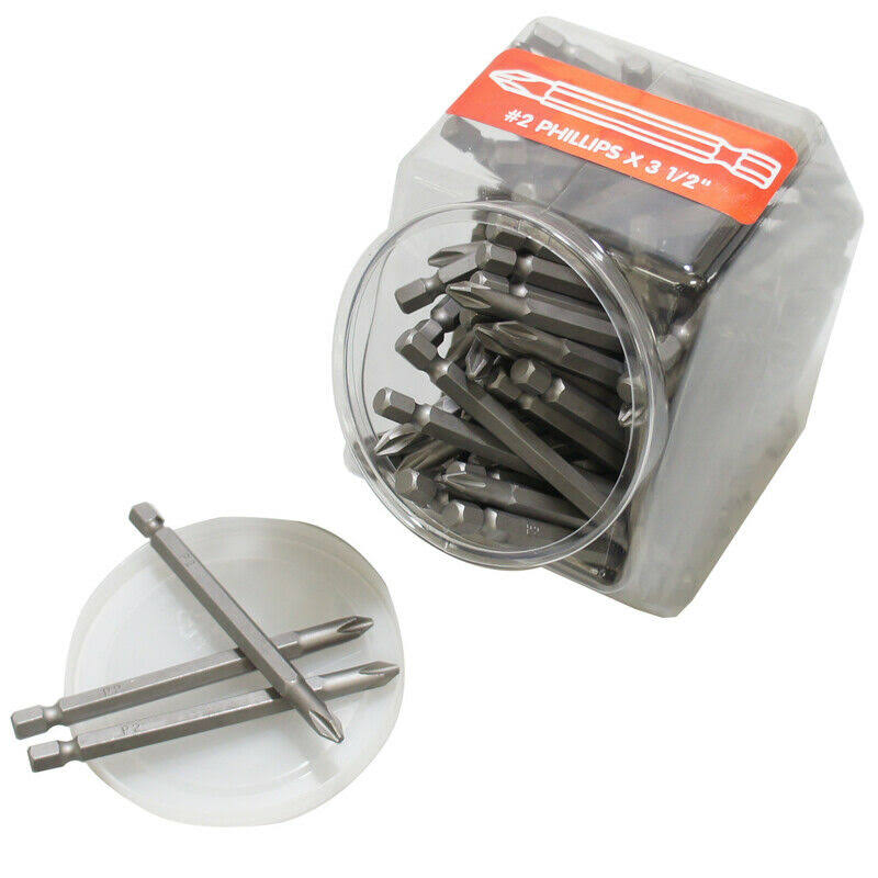 Phillips 1/4 x 3-1/2 L Screwdriver Bit Carbon Steel 1/4 100 PC D4981