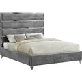 Grey Velvet King Bed E54079