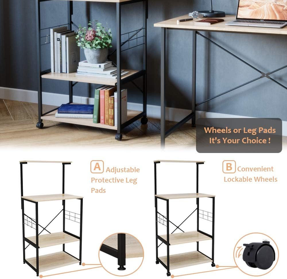 4 Tier Kitchen Bakers Rack with Storage Shelf X673316