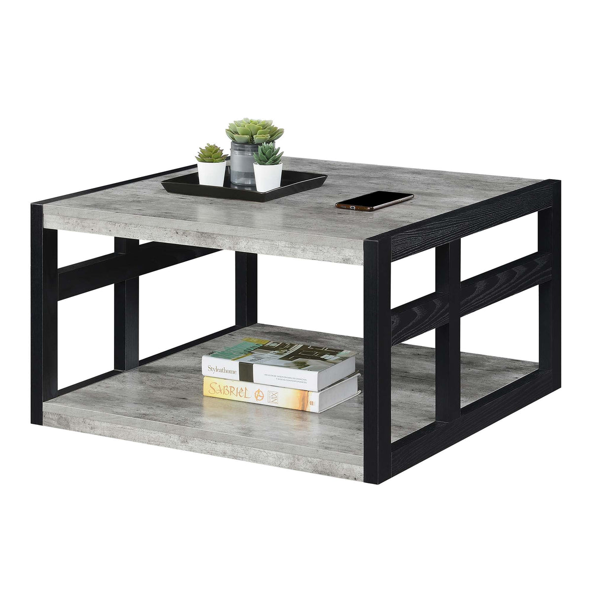 Square Coffee Table with Shelf U646832