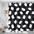 4Pcs Christmas Shower Curtain Set with Non-Slip Rugs, Toilet Lid Cover and Bath Mat G2264