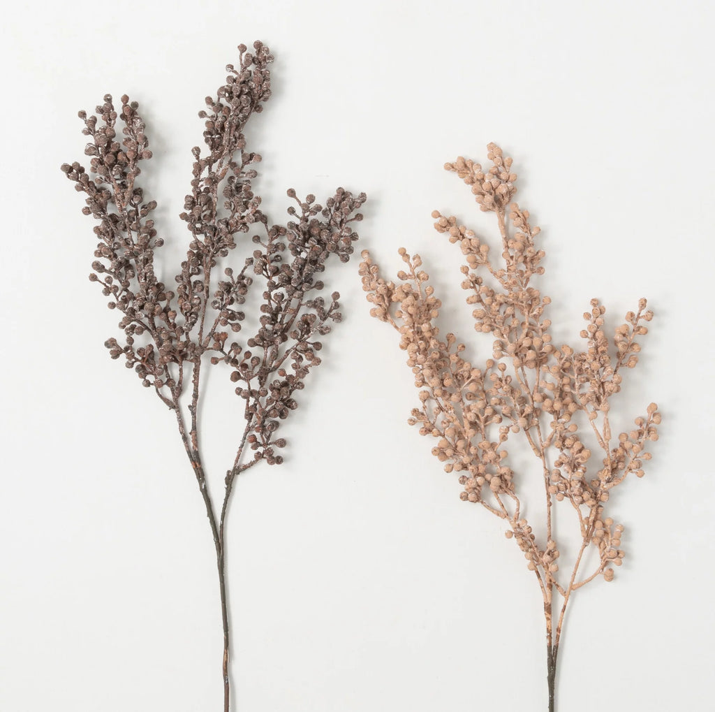 Artificial Dried Blush Berry Stem Set of 2 M81378