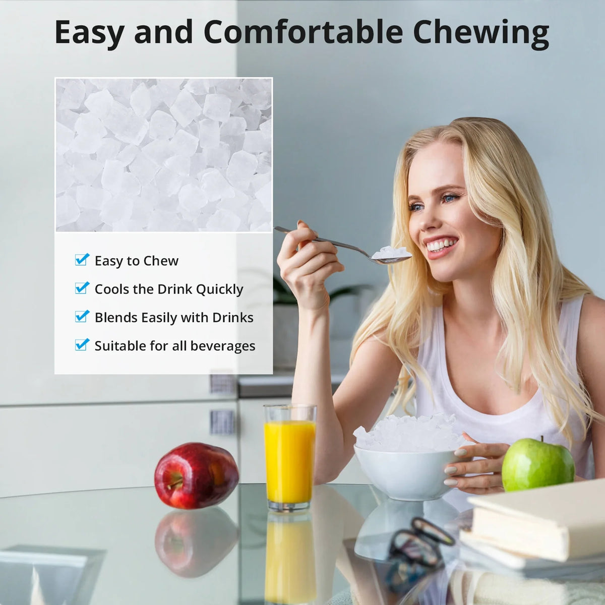 Nugget Ice Maker Countertop Self-Cleaning Stainless Steel J54112