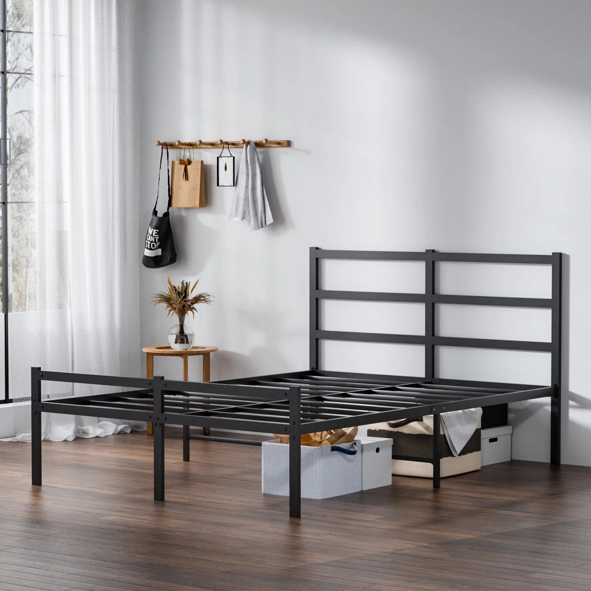 Full Size Metal Platform Bed Frame with Headboard H3450