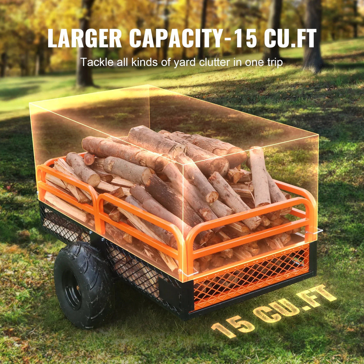 Steel Construction Tow Behind Dump Cart 1500 lbs J42506