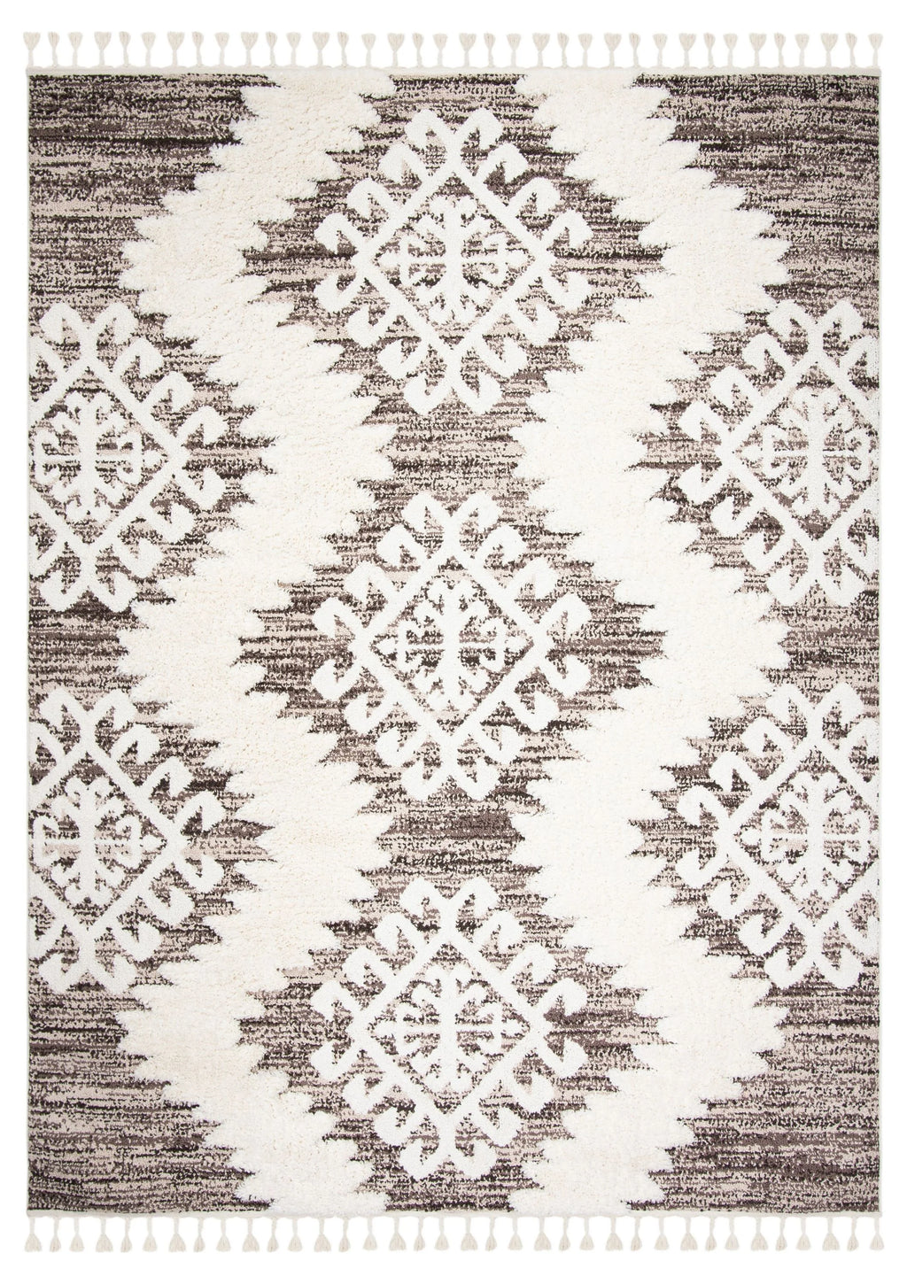 Ivory Brown 8' x 10' Shag Area Rug U426