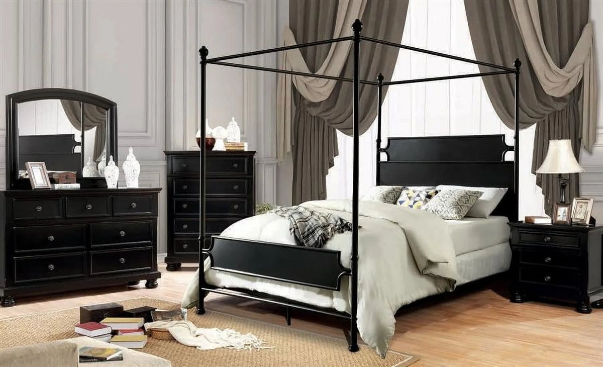 Black Metal Queen Bedroom Set 6pcs M8899
